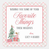 Christmas Tree Angel Favorite Things スクエアシール (正面)