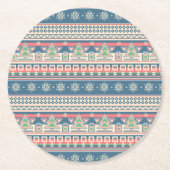 Christmas Tree Aztec Style Paper ラウンドペーパーコースター (正面)