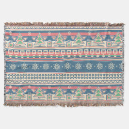 Christmas Tree Aztec Style - Unique Holiday スローブランケット