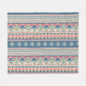 Christmas Tree Aztec Style - Unique Holiday フリースブランケット (正面(横))