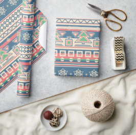 Christmas Tree Aztec Style - Unique Holiday ラッピングペーパー