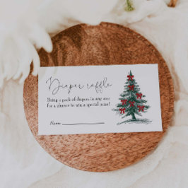 Christmas Tree  Baby Shower Diaper Raffle エンクロージャーカード