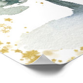 Christmas Tree Baby Shower Welcome Sign Gold ポスター (角)