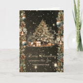  Christmas Tree,Balls,Bells,Pinecones Corporate シーズンカード (正面)