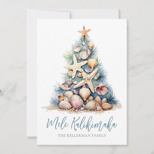 Christmas Tree Beach Mele Kalikimaka シーズンカード (正面)