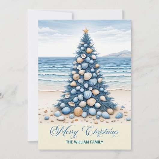 Christmas Tree Beach Merry Christmas シーズンカード (正面)