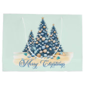 Christmas Tree Beach Merry Christmas ラージペーパーバッグ (裏面)