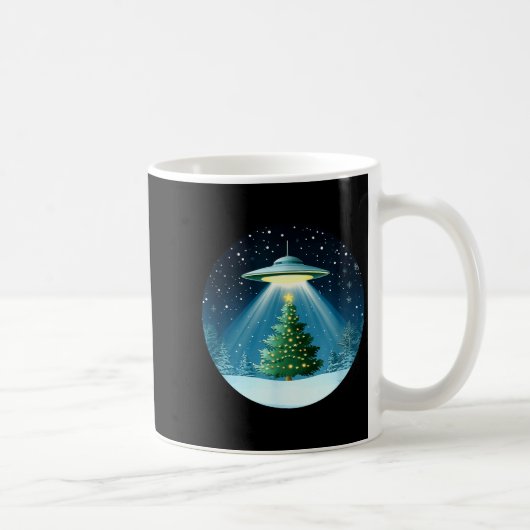 Christmas Tree Beamed By Ufo For Interstellar Holi コーヒーマグカップ (右)