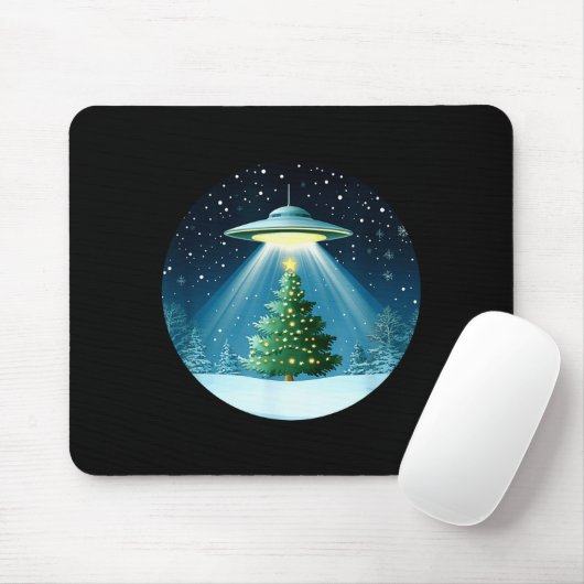 Christmas Tree Beamed By Ufo For Interstellar Holi マウスパッド (マウス)