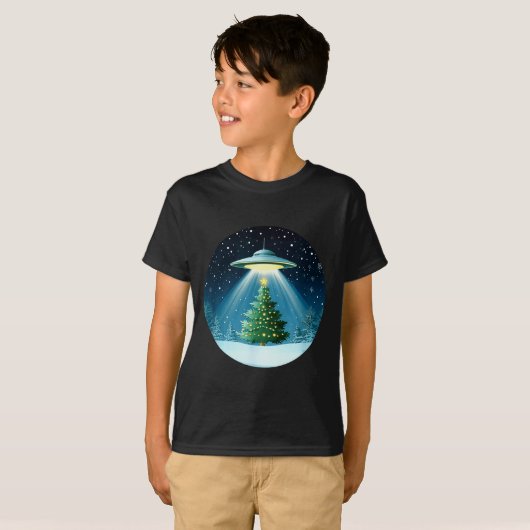 Christmas Tree Beamed By Ufo For Interstellar Holi Tシャツ (正面フル)