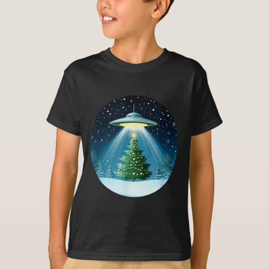 Christmas Tree Beamed By Ufo For Interstellar Holi Tシャツ (正面)