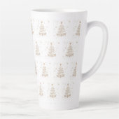 Christmas Tree Beige Seamless Pattern カフェラテマグ (右)