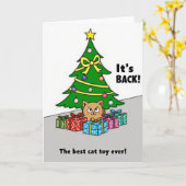 Christmas Tree Best Cat Toy Ever カード (黄色い花)