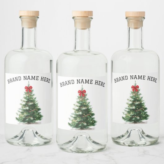 Christmas Tree Beverage Label Set – Brand Name リキュールボトルラベル (ボトル)