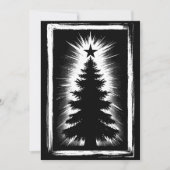 Christmas Tree Black & White Grunge & Distressed シーズンカード (正面)
