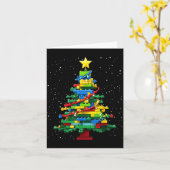 Christmas Tree Block Brick Building Xmas Master Bu カード (黄色い花)