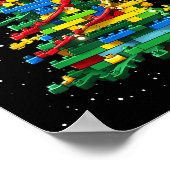 Christmas Tree Block Brick Building Xmas Master Bu ポスター (角)