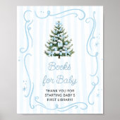 Christmas Tree Blue Baby Shower Books for Baby ポスター (正面)
