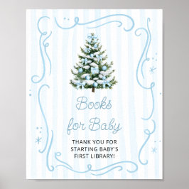 Christmas Tree Blue Baby Shower Books for Baby ポスター