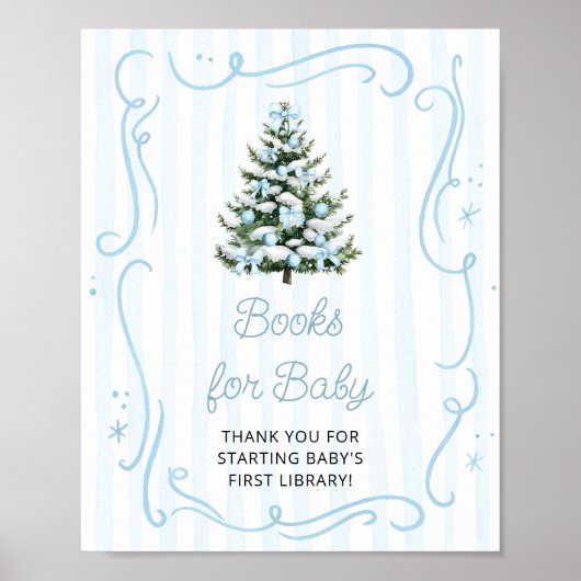 Christmas Tree Blue Baby Shower Books for Baby ポスター (正面)