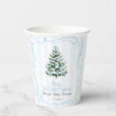 Christmas Tree Blue Winter Baby Shower 紙コップ (正面)