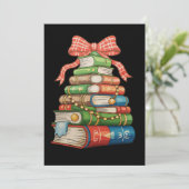 Christmas Tree Books Bow Reading Librarian Teacher シーズンカード (スタンド正面)