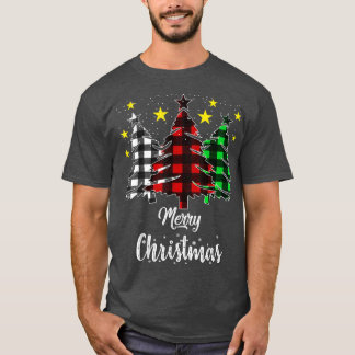 Christmas Tree Buffalo Plaid Red White Green Xmas Tシャツ