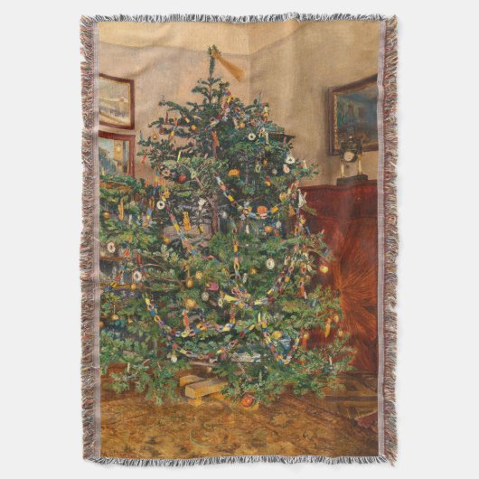 Christmas Tree C Müller Weihnachtsbaum 1914 スローブランケット (正面縦)
