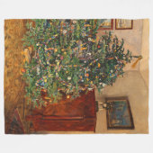 Christmas Tree C Müller Weihnachtsbaum 1914 フリースブランケット (正面(横))