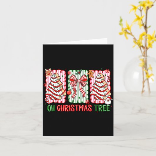 Christmas Tree Cake Funny Quote Oh Christmas Tree  カード (黄色い花)