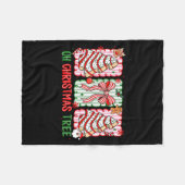 Christmas Tree Cake Funny Quote Oh Christmas Tree フリースブランケット (正面(横))