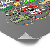 Christmas Tree Camper Vehicles Camping RVing Trail ポスター (角)
