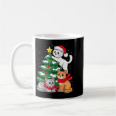 Christmas Tree Cats Xmas  コーヒーマグカップ (左)