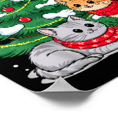 Christmas Tree Cats Xmas  ポスター (角)