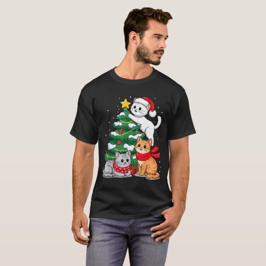 Christmas Tree Cats Xmas  Tシャツ (正面フル)
