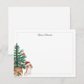 Christmas Tree Cavalier King Charles Spaniel ノートカード (正面/裏面)