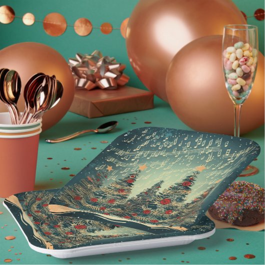 Christmas Tree Celebration ペーパープレート (複数)