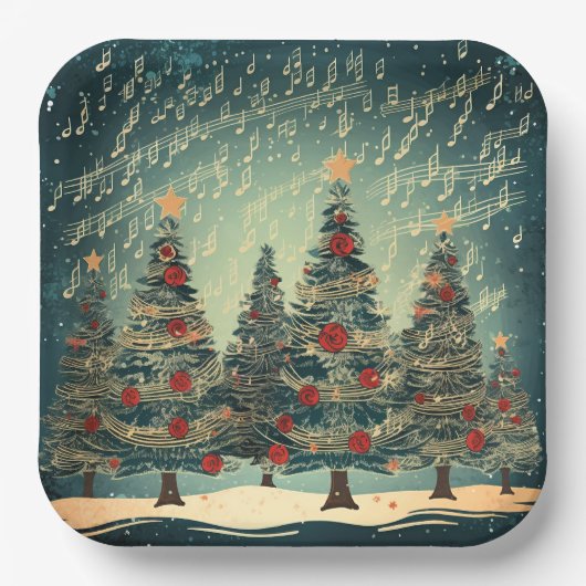 Christmas Tree Celebration ペーパープレート (正面)