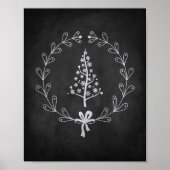 Christmas Tree Chalkboard Poster ポスター (正面)