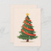 Christmas Tree, Christmas, Minimalist サンキューカード (正面/裏面)