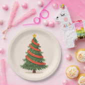 Christmas Tree, Christmas, Minimalist ペーパープレート (パーティー)