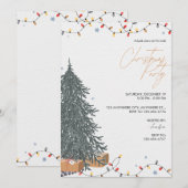Christmas Tree Christmas Party Invitation 招待状 (正面/裏面)