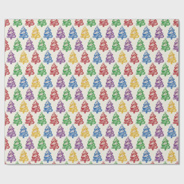 Christmas Tree Colourful Xmas ラッピングペーパー