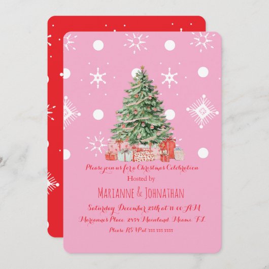 Christmas Tree Corporate Office Event 招待状 (正面/裏面)