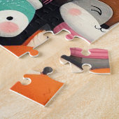 Christmas Tree Cute colorful Mistletoe Foxes ジグソーパズル (側面)