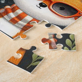 Christmas Tree Cute colorful Mistletoe Foxes ジグソーパズル (側面)