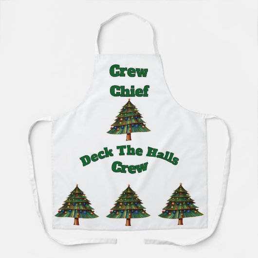 Christmas Tree Deck the Halls Crew Chief エプロン (正面)