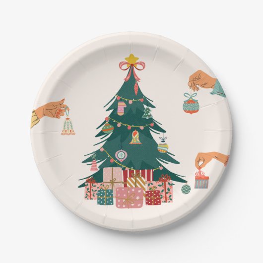 Christmas tree decoration Paper Plate ペーパープレート (正面)