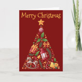 Christmas Tree design with greeting - blank カード (正面)