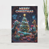 Christmas Tree Dinosaur Card - Jurassic Dino-mite  カード (正面)